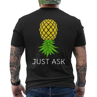 Upside Down Pineapple Sharing Swinger Men's Back Print T-shirt | Mazezy