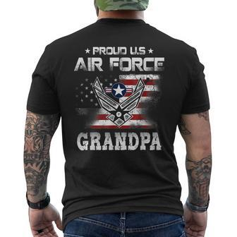 Us Air Force Proud Grandpa Proud Air Force Grandpa Father Men's Back Print T-shirt | Mazezy