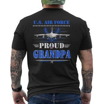 Us Air Force Proud Grandpa Fathers -Usaf Air Force Veterans Men's T-shirt Back Print - Seseable