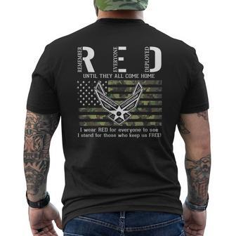 Us Air Force Support Red Friday Remember Everyone Deployed Men's T-shirt Back Print - Seseable