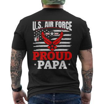 Us Air Force Veteran US Air Force Proud Papa Men's T-shirt Back Print - Seseable