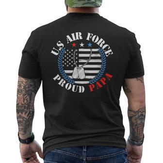 Us Air Force Veteran US Air Force Proud Papa Men's T-shirt Back Print - Seseable