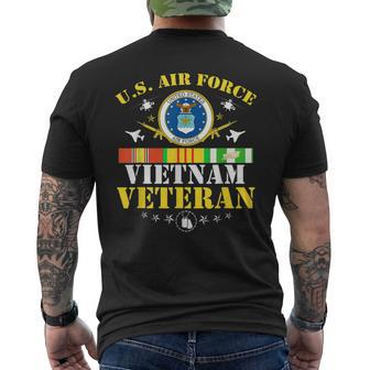 Us Air Force Vietnam Veteran Usa Flag Vietnam Vet Flag Men's T-shirt Back Print - Seseable