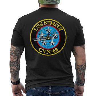 Us Aircraft Carrier Veteran Cvn-68 Nimitz Men's T-shirt Back Print - Seseable