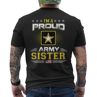 Us Army Proud Us Army Sister Military Veteran Pride Mens Back Print T-shirt | Mazezy