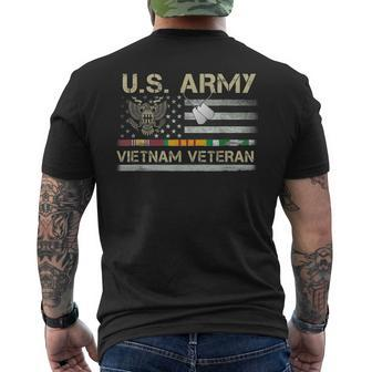 Us Army Vietnam Veteran American Flag Patriotic Veterans Day Men's T-shirt Back Print - Seseable