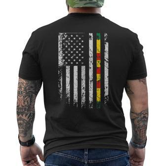 US Army Vietnam Veteran American Flag Vintage Vietnam War Men's T-shirt Back Print - Seseable