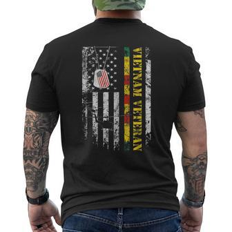 US Army Vietnam Veteran American Flag Vietnam War Soldier Men's T-shirt Back Print - Seseable