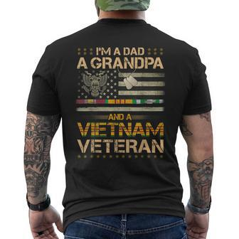 Mens Us Army Vietnam Veteran Dad Grandpa Vietnam Veteran Men's T-shirt Back Print - Seseable