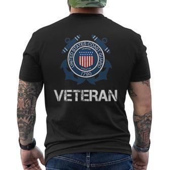 US Coast Guard Veteran T Vintage Uscg Veteran Flag Men's T-shirt Back Print - Seseable