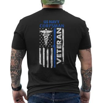 Us Corpsman American Flag Vintage Patriotic 4Th Of July Mens Back Print T-shirt | Mazezy