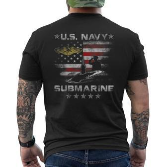 US Navy Submarine Silent Service Vintage Mens Men's T-shirt Back Print - Seseable