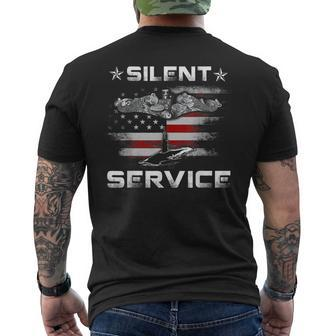US Navy Submarines Silent Service Patriotic Men's T-shirt Back Print - Seseable