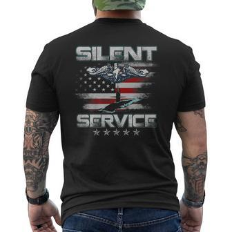 US Submarine Veteran Silent Service Submariner Us Flag Mens Men's T-shirt Back Print - Seseable
