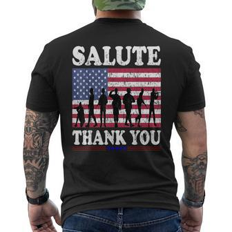 Us Usa American Flag Thank You Veterans Proud Veteran Men's T-shirt Back Print - Seseable