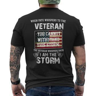 US Veteran I Am The Storm American Flag Men's T-shirt Back Print - Seseable