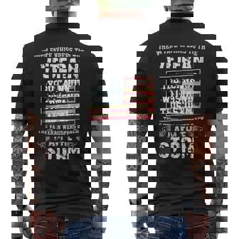US Veteran I Am The Storm American Flag Men's T-shirt Back Print - Seseable