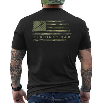 Usa Camo Flag Clarinet Dad Clarinetist Silhouette Mens Back Print T-shirt | Mazezy