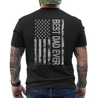 Usa Flag Men Patriot Best Dad Ever Fathers Day Mens Back Print T-shirt - Seseable