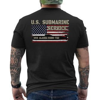 Uss Alaska Ssbn-732 Submarine Veterans Day Fathers Day Men's T-shirt Back Print - Seseable