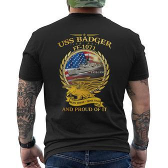 Uss Badger Ff-1071 Men's T-shirt Back Print - Seseable