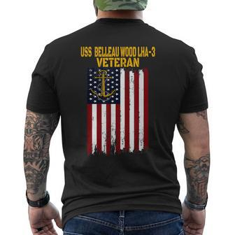Uss Belleau Wood Lha-3 Amphibious Assault Ship Veterans Day Men's T-shirt Back Print - Seseable