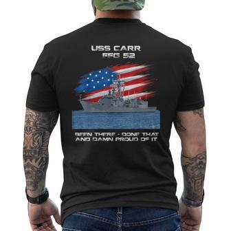 Uss Carr Ffg-52 Class Frigate American Flag Veteran Men's T-shirt Back Print - Seseable