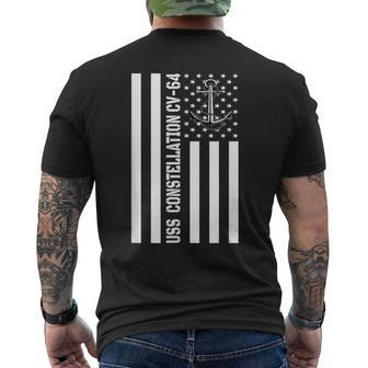 Uss Constellation Cv-64 Aircraft Carrier Veteran Father Dad Men's T-shirt Back Print - Seseable