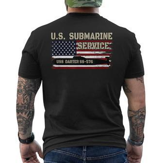 Uss Darter Ss-576 Submarine Veterans Day Fathers Day Men's T-shirt Back Print - Seseable