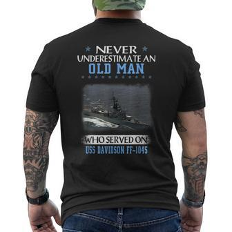 Uss Davidson Ff-1045 Veterans Day Father Day Men's T-shirt Back Print - Seseable