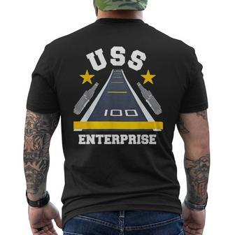 Uss Enterprise Aircraft Carrier Military Veteran Men's T-shirt Back Print - Seseable