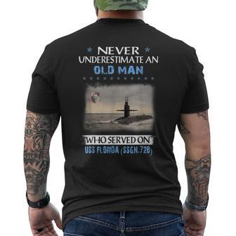 Uss Florida Ssgn-728 Submarine Veterans Day Father Day Men's T-shirt Back Print - Seseable
