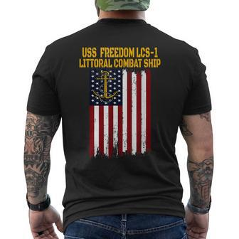Uss Freedom Lcs-1 Littoral Combat Ship Veterans Day Men's T-shirt Back Print - Seseable