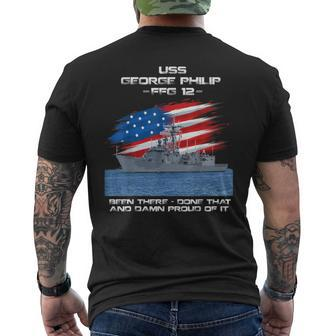 Uss George Philip Ffg-12 Class Frigate American Flag Veteran Men's T-shirt Back Print - Seseable