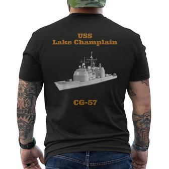 Uss Lake Champlain Cg-57 Navy Sailor Veteran Men's T-shirt Back Print - Seseable