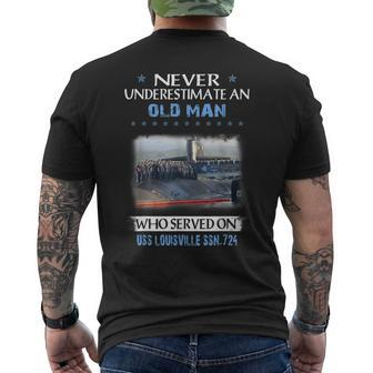 Uss Louisville Ssn-724 Submarine Veterans Day Father Day Men's T-shirt Back Print - Seseable