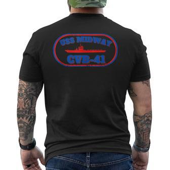 Uss Midway Navy Aircraft Carrier Men's T-shirt Back Print - Seseable
