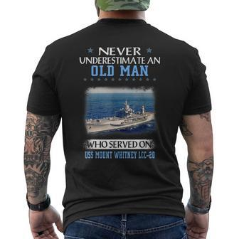 Uss Mount Whitney Lcc-20 Veterans Day Father Day Men's T-shirt Back Print - Seseable