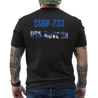 Uss Nevada Ssbn-733 Navy Sailor Veteran Men's T-shirt Back Print - Seseable