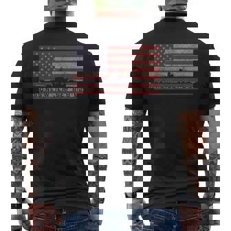 Uss New Jersey Bb-62 Ww2 Battleship Usa American Flag Men's T-shirt Back Print - Seseable