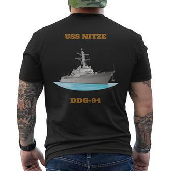 Uss Nitze Ddg-94 Navy Sailor Veteran Men's T-shirt Back Print - Seseable