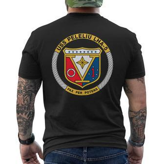 Uss Peleliu Lha-5 Navy Assault Ship Military Veteran Patch Men's T-shirt Back Print - Seseable