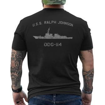 Uss Ralph Johnson Ddg-114 Destroyer Ship Waterline Men's T-shirt Back Print - Seseable