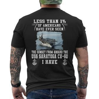 Uss Saratoga Cv-60 Aircraft Carrier Men's T-shirt Back Print - Seseable