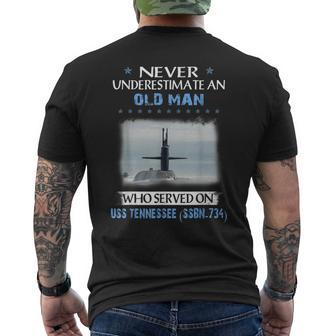 Uss Tennessee Ssbn-734 Submarine Veterans Day Father Day Men's T-shirt Back Print - Seseable