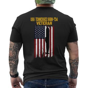 Uss Tennessee Ssbn-734 Submarine Veterans Day Fathers Day Men's T-shirt Back Print - Seseable