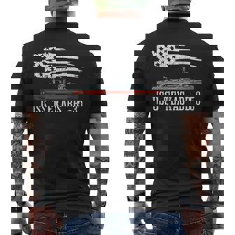 Uss Texas Bb-35 Ww2 Ww Ii Battleship Usa American Flag Men's T-shirt Back Print - Seseable