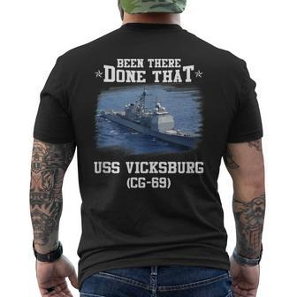 Uss Vicksburg Cg-69 Ticonderoga Class Cruiser Father Day Men's T-shirt Back Print - Seseable