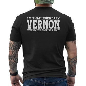 Vernon Personal Name First Name Vernon Men's Back Print T-shirt | Mazezy