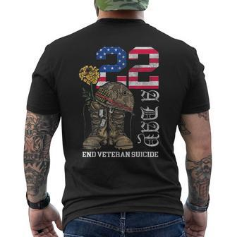 Veteran 22 A Day Take Their Lives End Veteran Suicide Men's T-shirt Back Print - Seseable